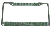 License Plate Frame Geoducks Metal Evergreen