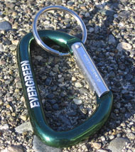 Keytag Carabineer Green W/Evergreen Logo