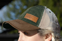 Hat Evergreen Offset Patch Mesh Back