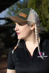 Hat Evergreen Offset Patch Mesh Back