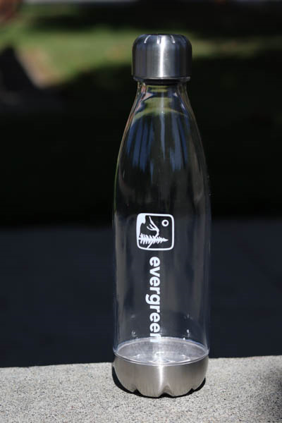 Water Bottle: Clear Evergreen Logo (sku 10816721) (SKU 1081672129)