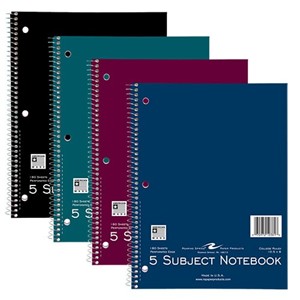 5 Subject Spiral Notebook - main view