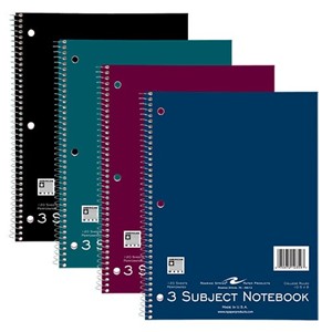 3 Subject Spiral Notebook - main view