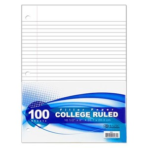 Filler Paper 100 Count College Ruled - main view