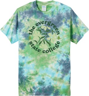 Planet Earth Tie Dye Shirt With Evergreen Floral - main view