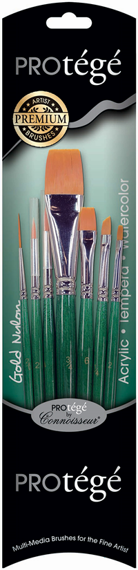 Protege 7pcs Gold Nylon Brush Set