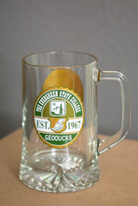 Glass Tankard w/green and gold seal