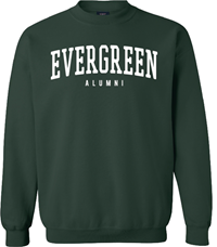 Crewneck Sweatshirt Embroidered Evergreen Alumni