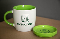 Desk Mug Coaster Set w/tree and E