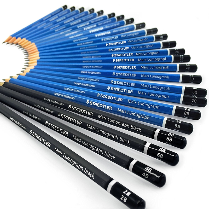 Staedtler Mars Lumograph 12 Pc Sketching Set Pencils Assorted Grades Drawing  V5 | eBay