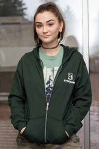 Zip Hoodie w/tree logo